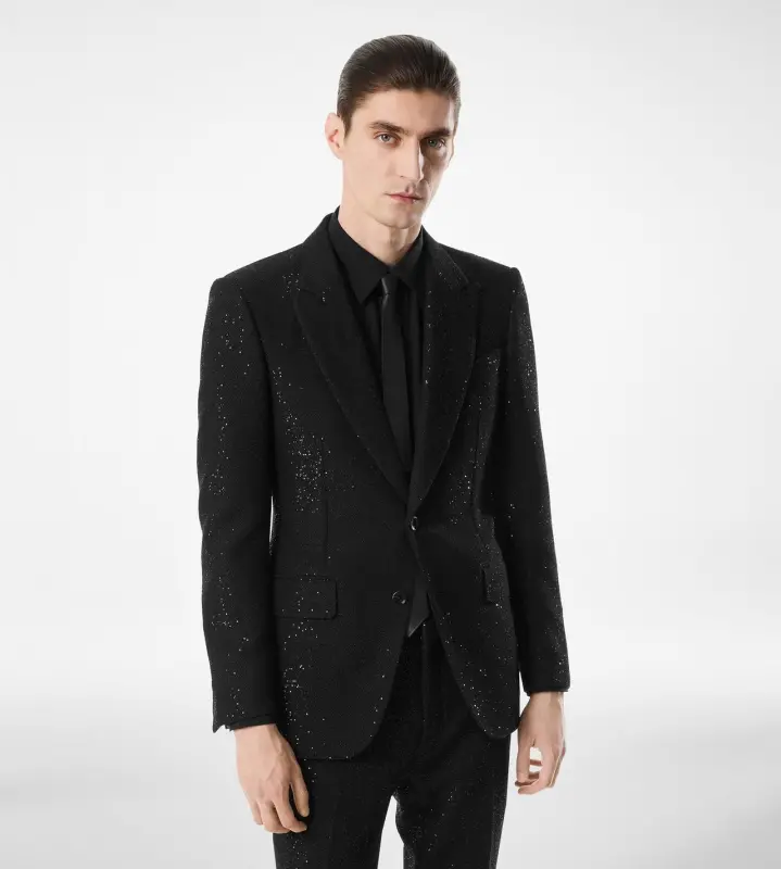 SEQUINED LIGHT BOUCLÈ JACKET online